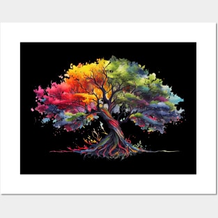 Tree of life colorful watercolors Posters and Art